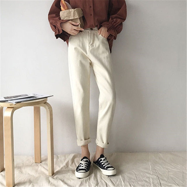 Jeans Women Spring Summer Trendy Korean Style Simple All-match Kawaii Harajuku Streetwear High Quality Ulzzang Womens Trousers