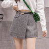 Irregular Woolen Plaid Shorts Skirts For Women 2019 Atumn Winter Office Short Women Plus Size Booty Shorts Feminino