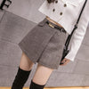 Irregular Woolen Plaid Shorts Skirts For Women 2019 Atumn Winter Office Short Women Plus Size Booty Shorts Feminino