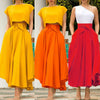 Fashion Women High Waist Flared Pleated Long Skirt Gypsy Maxi Skirt Full Length