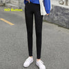 High Stretch Waist Women Elastic Skinny Pencil Jeans Leggins With Buttons Black Denim Trousers Pants