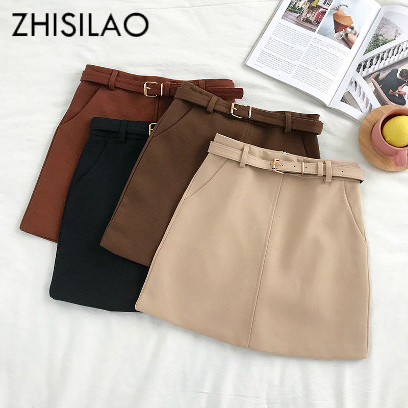 High Waist Women Skirt Mini A-line Pencil Skirts Mujer Elegant Solid Bodycon Skirt Elegant  Straight Skirt Femme 2019 Casual