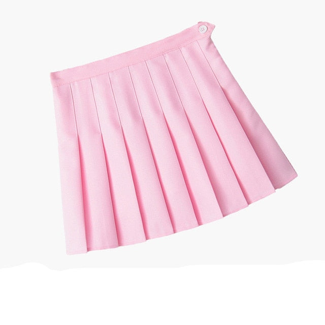 Sexy Women Pleated Skirt Lovely Girl School Uniform Skirt Solid High Waist Mini Skirts kawaii Female Pleated Mini Skirts