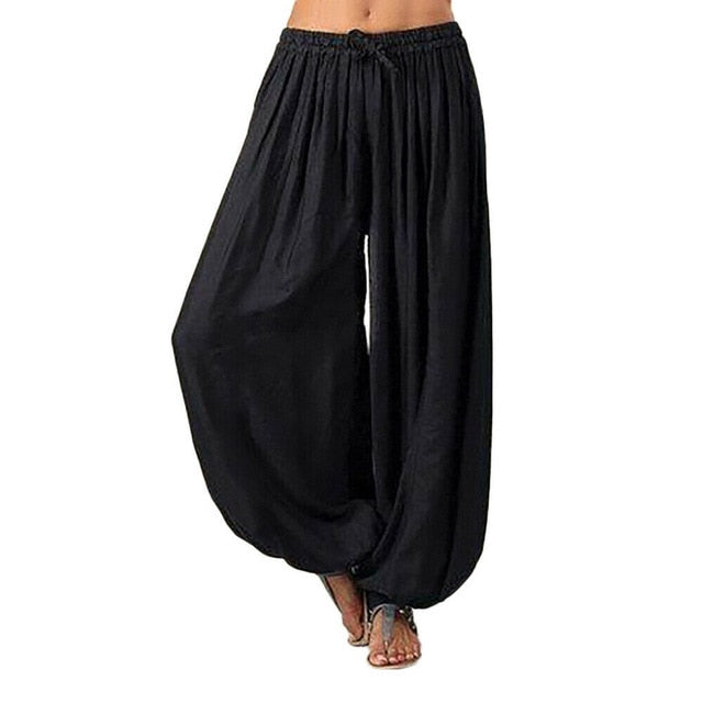 Womens Lady Hippie Aladdin  Funny Pants Gypsy Harem Trousers Elastic Baggy Harem Pants