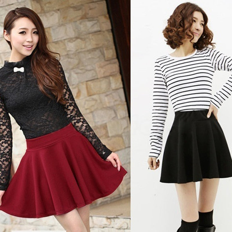 New New Women Skirt Sexy Mini Short Skirt Fall Skirts Womens Stretch High Waist Pleated Tutu Skirt SCI88