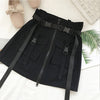 A Line Zipper Women Mini Cargo Skirts Pockets Sashes Bodycon Solid Ladies Short Skirt 2020 Summer Sexy Black Khaki Bottom Female