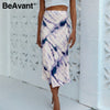 BeAvant Zebra stripe women midi skirt High waist straight animal print female bottom skirt Leisure party night club ladies skirt