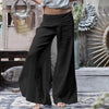 Vintage Women Wide Leg Pants Celmia 2019 Fashion Long Palazzo Casual Loose Trousers Sexy Split Pantalon Femme Plus Size Capris