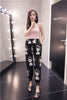 Pants Women Summer Korean Style Chiffon Harem Pant Casual Print Womens Ankle-Length Elastic Loose Vacation Trouser Ladies Capris