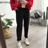 BGTEEVER Spring Thicken Women Pencil Pants Plus Size Wool Pants Female Autumn High Waist Loose Trousers Capris Good Fabric