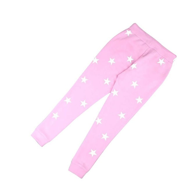 Solid Pants Capris Tracksuit Pink/Gray Loose Pants Women Printed Star Casual Long Trousers Fashion Sweatpants