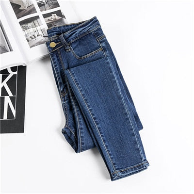 JUJULAND  Jeans Female Denim Pants Black Color Womens Jeans Donna Stretch Bottoms Skinny Pants For Women Trousers 8175