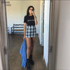 Sisterlinda Vintage Black Plaid Mini Skirt Women High Waist Mini Skirt Fashion Office Lady Party Side Zipper Skirts Mujer 2019