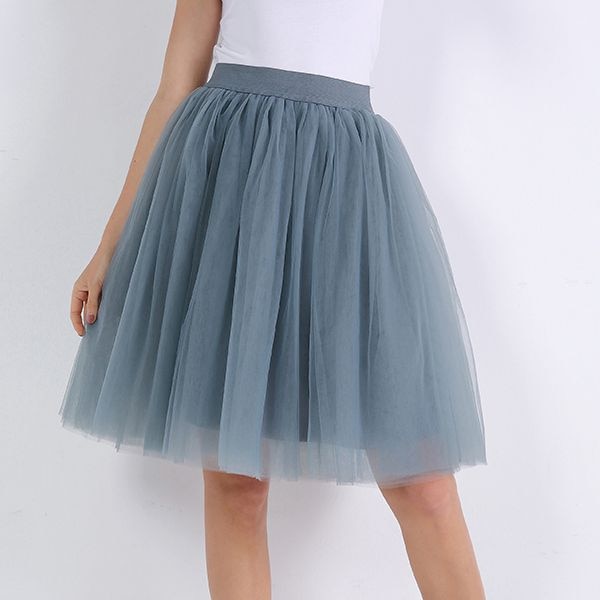 Party Train Puffy 5Layer 60CM Fashion Women Tulle Skirt Tutu Wedding Bridal Bridesmaid Overskirt Petticoat Lolita Saia 2019