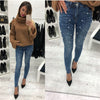 Women blue Jeans Pants Skinny Pearl Beaded black Jeans Summer Spring ladies high waist Zipper Fly Long Denim Casual mom jeans