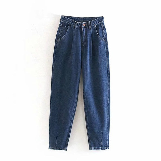 Jeans Woman 2020 Loose Casual Harem Pants boyfriends Mom Jeans Streetwear Denim Pants Women Pleated Trousers Slouchy Jeans Femme