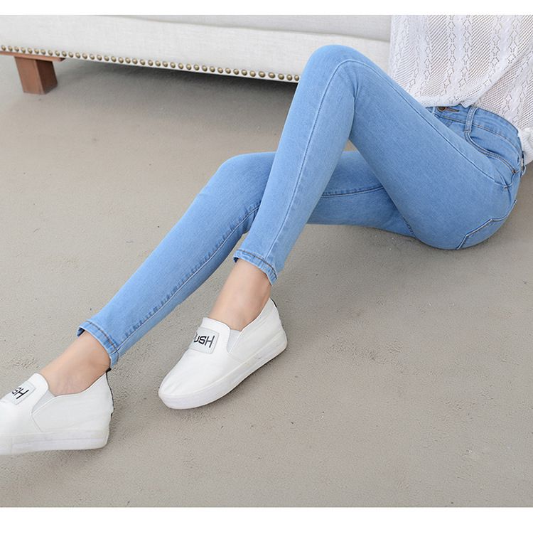 Denim Jeans Womens High Waist Stretch Pencil Skinny Ankle-length Pants Femme Black Blue Push Up 2019 Elastic Slim Streetwear0001