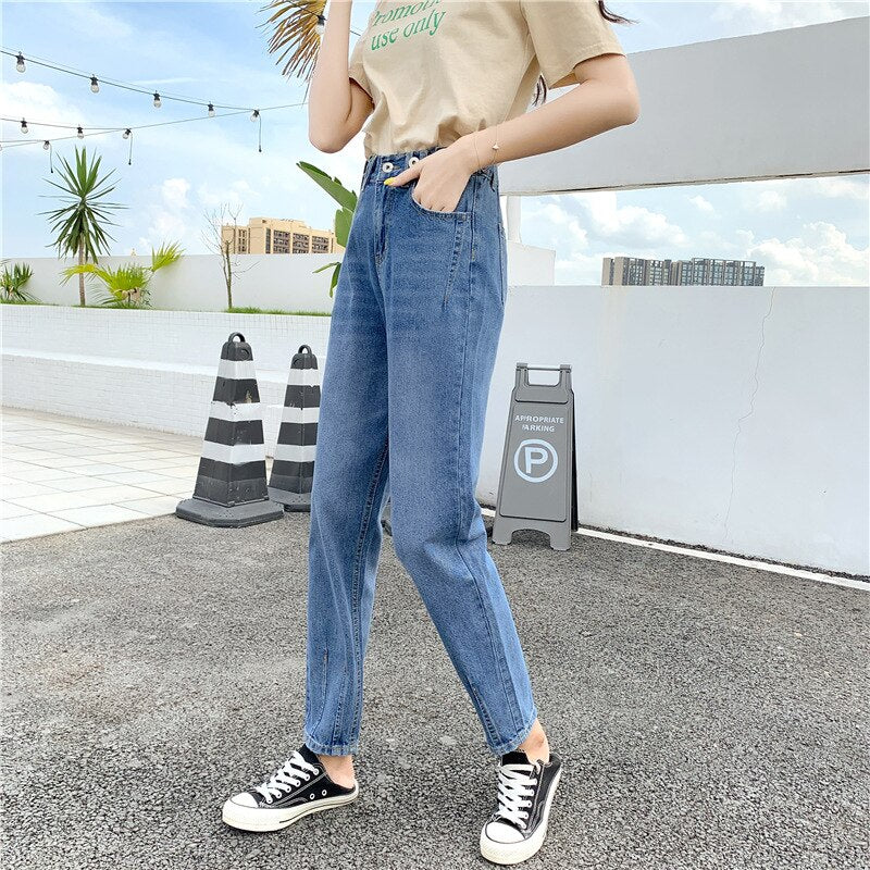 Jeans Women Large Size 5XL High Waist Ankle-length Trousers Womens Denim Classic All-match Korean Style Harajuku Straight Casual