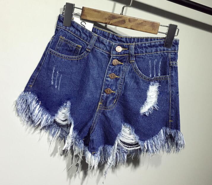 2017 new arrival casual summer hot sale denim women shorts high waists fur-lined leg-openings Plus size sexy short Jeans TJ1115