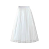 Fashion Womens Pleated Tulle Mesh Elastic High Waist Casual A-Line Long Skirts Dropshipping 2020 winter fashion Retro trend size