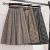 New 2019 autumn winter High Waisted thick maxi Skirt Pleated Skirts Vintage Plaid Skirt Free Shipping Plus Size 3xl