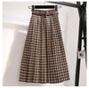 New 2019 autumn winter High Waisted thick maxi Skirt Pleated Skirts Vintage Plaid Skirt Free Shipping Plus Size 3xl