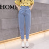 Jeans Women Solid Denim Blue All-match Casual Student Straight Pockets Plus Size Womens Trousers Fashion Harajuku Chic Females