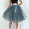 6Layers 65cm Fashion Tulle Skirt Pleated Tutu Skirts Womens Lolita Petticoat Bridesmaids Vintage Midi Skirt Jupe Saias faldas