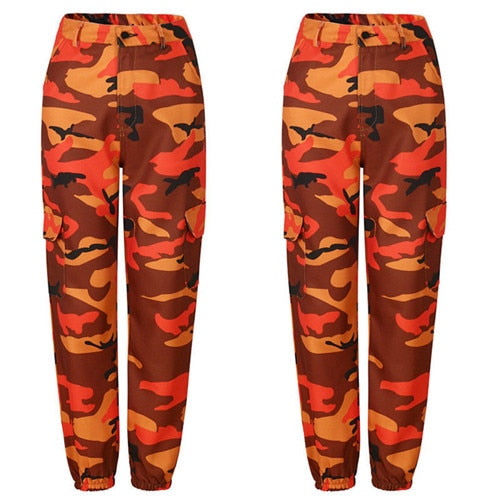 Womens Camo Cargo Trousers Casual Pants Military Army Combat Camouflage Jeans Jeans High Waist Trouser