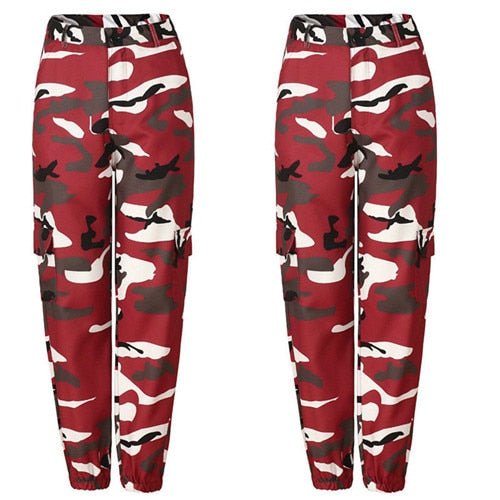 Womens Camo Cargo Trousers Casual Pants Military Army Combat Camouflage Jeans Jeans High Waist Trouser