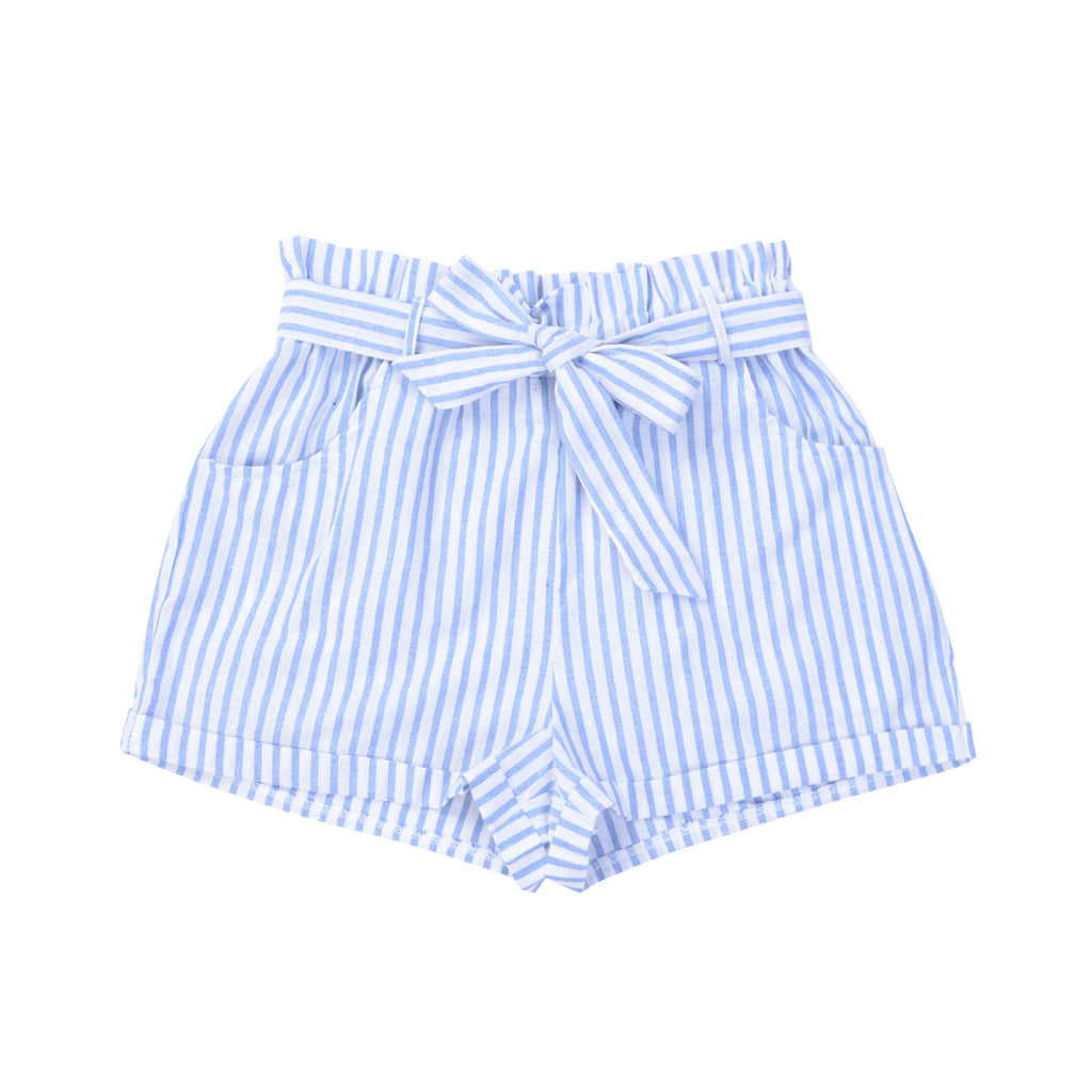 2019 Womens Striped High Waist Shorts Bandage Pockets Ladies Summer Casual Beach Mini Shorts Streetwear S-XL