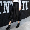 High Waist velvet Pleated skirt women Autumn Winter Vintage black skirt womens 2019 Long Silver Maxi Elascity Casual Party Skirt