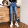 Vintage Harem Jeans Women Blue High Waist Denim Pants Mujer Mom Boyfriend Straight Jeans Autumn Spring 2019 Denim Jeans