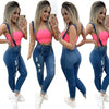 Vintage Ripped ripped Jeans Denim Rompers Women Slim Stretch Overalls  Waist Dungarees Casual Pencil Jean Ladies D30