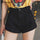Bermuda girl Short en jean blanc femme jean court kaki jambe large taille élastique Vintage taille haute Short femme été
