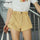 Bermuda girl Short en jean blanc femme jean court kaki jambe large taille élastique Vintage taille haute Short femme été