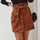 SHEIN Solid Button Front Casual Corduroy Skirt With Belt Womens Spring Paperbag Waist Streetwear Pocket Ladies Mini Skirts