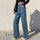 Mujer Jeans de cintura alta ropa de pierna ancha Denim ropa azul Streetwear Vintage calidad 2020 moda Harajuku Pantalones rectos Spain Slouchy Clothes Cremallera Nuevo estilo Bolsillo color sólido Slouchy Pants