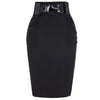 Kate Kasin Women Skirts Office Pencil Skirt  Belt Slim Fit Summer Bodycon Skirts Elegant High Waist Femme Skirts