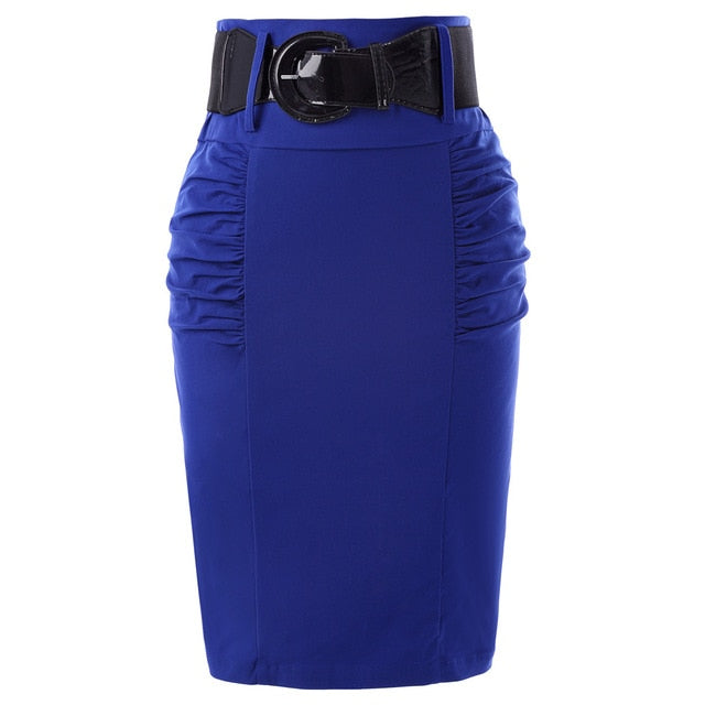 Kate Kasin Women Skirts Office Pencil Skirt  Belt Slim Fit Summer Bodycon Skirts Elegant High Waist Femme Skirts