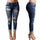 Women Trousers Destroyed Ripped Distressed Hole Slim Casual Pants Boyfriend Jeans