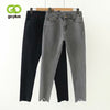 GOPLUS Korean Style Women Jeans Large Size High Waist Gray Black Jeans Skinny Jeans Woman Pencil Pants Grande Taille Femme C9561