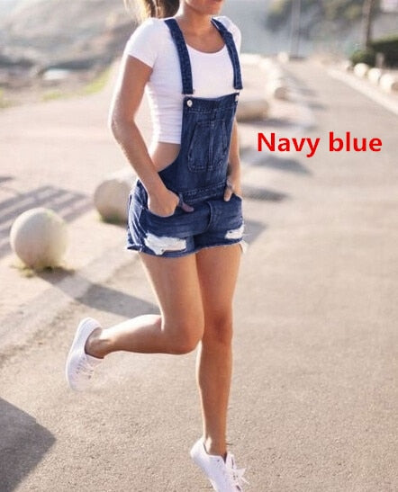 2018 Newest Women's Denims Pants Hole Jumpsuits Romper Ripped Jeans Overralls Suspender Trousers Shorts Outdoors Plus Size