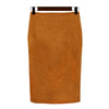 Danjeaner New Women Skirts Summer Plus Size Knee-Length Pencil Skirt Female Vintage Suede Split Skirts Jupe Femme Faldas Mujer