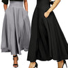 ZOGAA 2019 Black High Waist Long Skirts With Pocket High Quality Solid Ankle-Length Vintage Skirts Women Long Bow Pleated Skirts