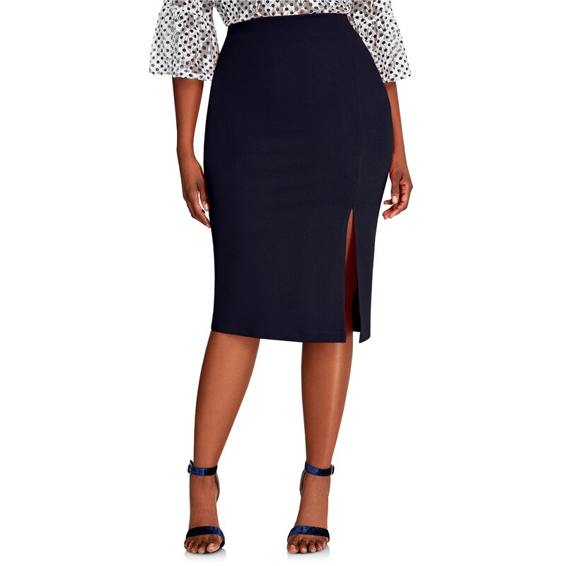 CACNCUT Big Size High Waist Bag Thigh Skirt Business Casual Skirt For Women 2019 Plus Size Bodycon Pencil Office Skirt Black 6XL