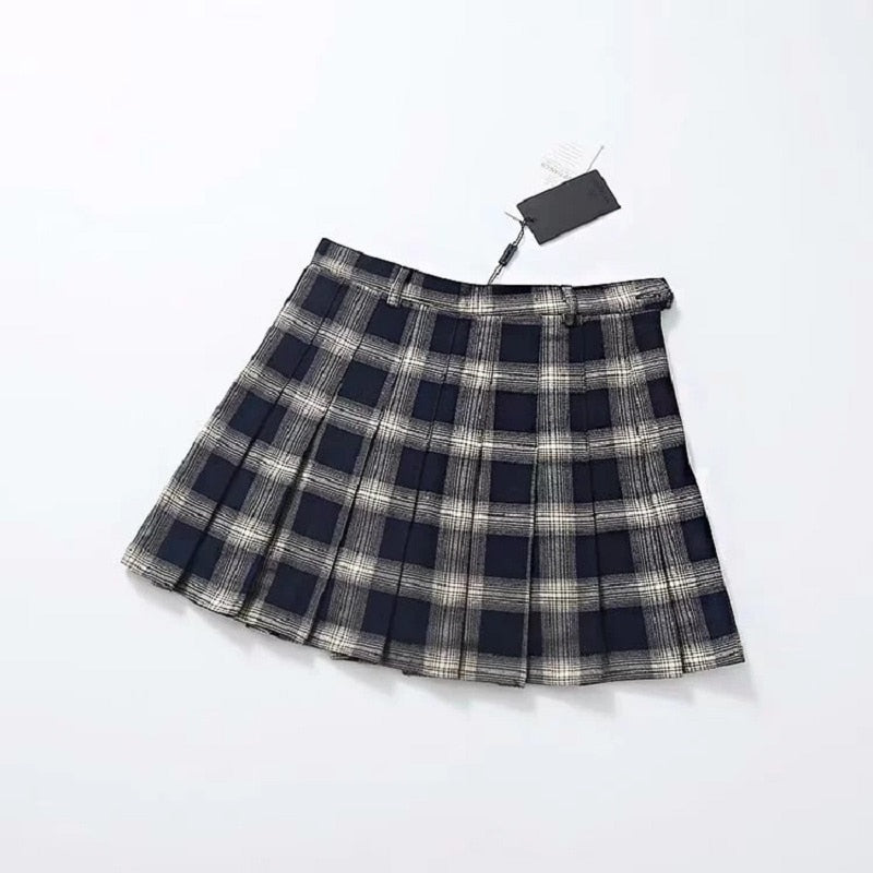 Mini Skirt Fashion Harajuku High Waist Short Pleated Skirts Women Preppy Style Uniforms Ladies kawaii Yellow Plaid Mini Skirt