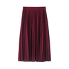 CRRIFLZ Spring Autumn Fashion Women's High Waist Pleated Solid Color Half Length Elastic Skirt Promotions Lady Black Pink