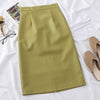 HELIAR PU Leather Solid Silt Skirts Women High Waist Straight Midi Skirts Highstreet Skirts 2019 Fall Midi Skirts Women