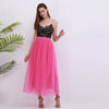 Party Train Fashion Womens Lace Princess Fairy 4 layers 100 cm Voile Tulle Skirt Bouffant Puffy Fashion Skirt Long Tutu Skirts